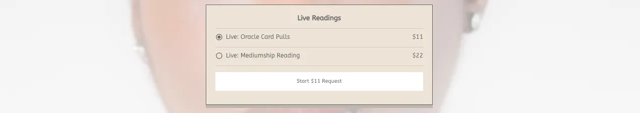 For anyone asking, "what is a digital product that any creator can sell?" 1:1 appointments like this creator's live reading appointments are a great option.