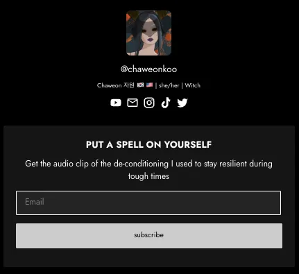 form to collect email subscribers