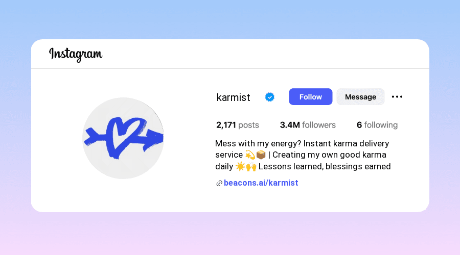 Karma Instagram Bios design