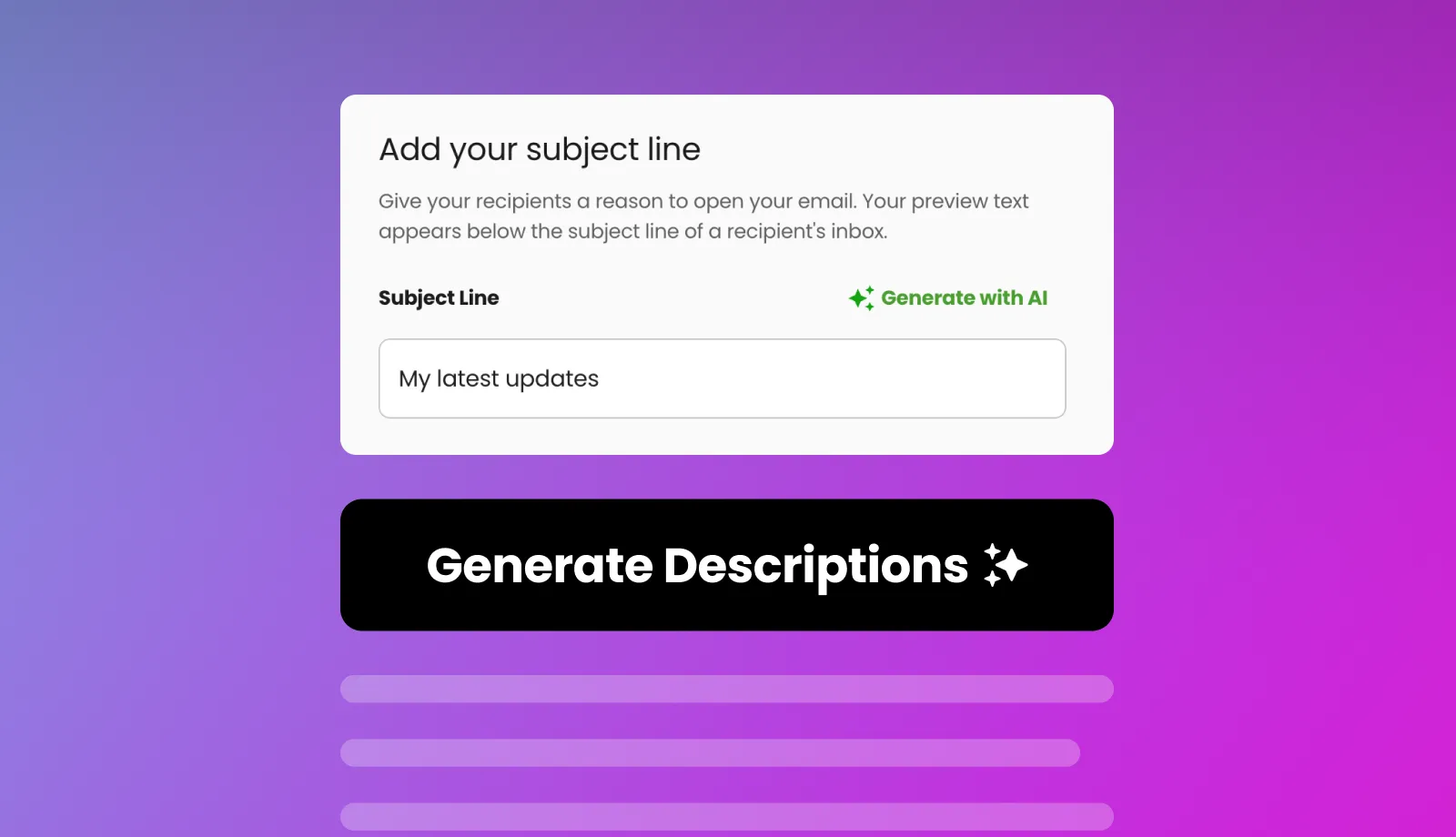 Augment. your holiday social media posts with emails that have AI-generated subject lines.