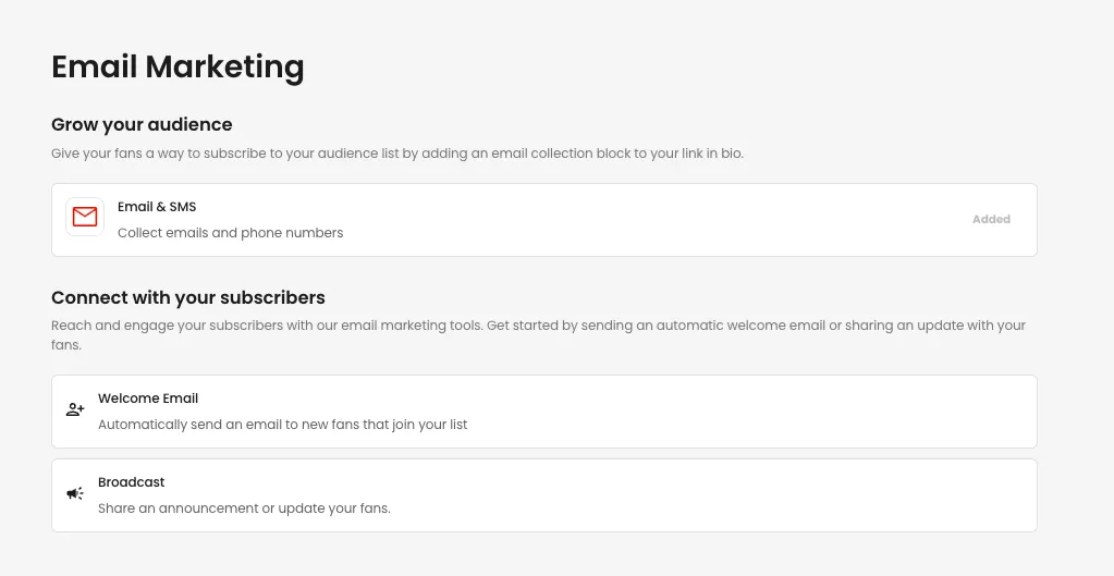 Beacons email marketing tool
