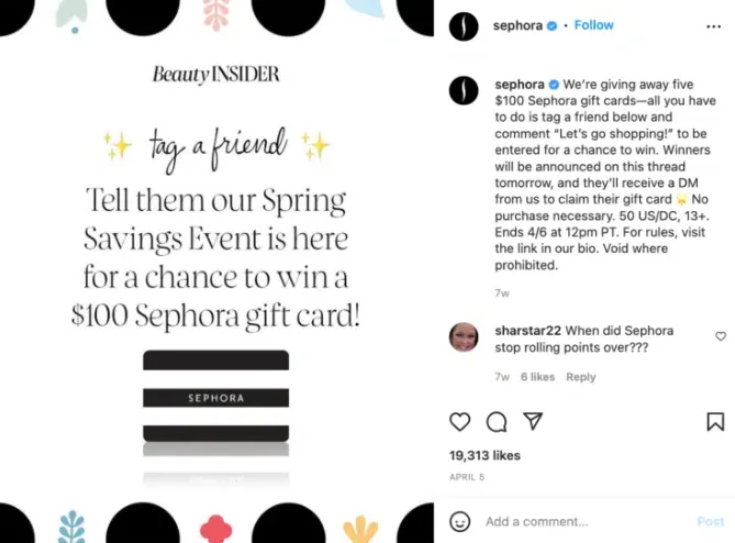 Giveaway on Instagram - how to build an email list without a website