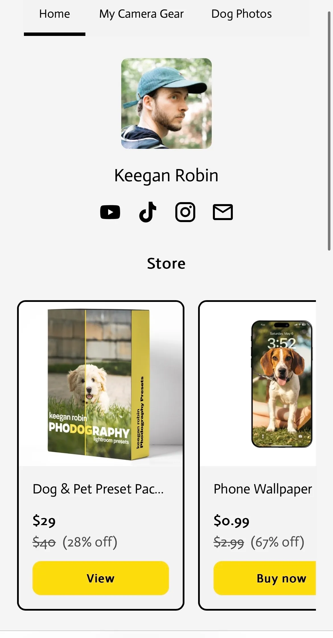 Beacons store page example