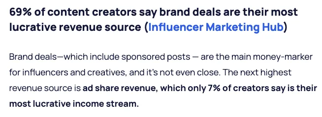 stats on creator brand deals