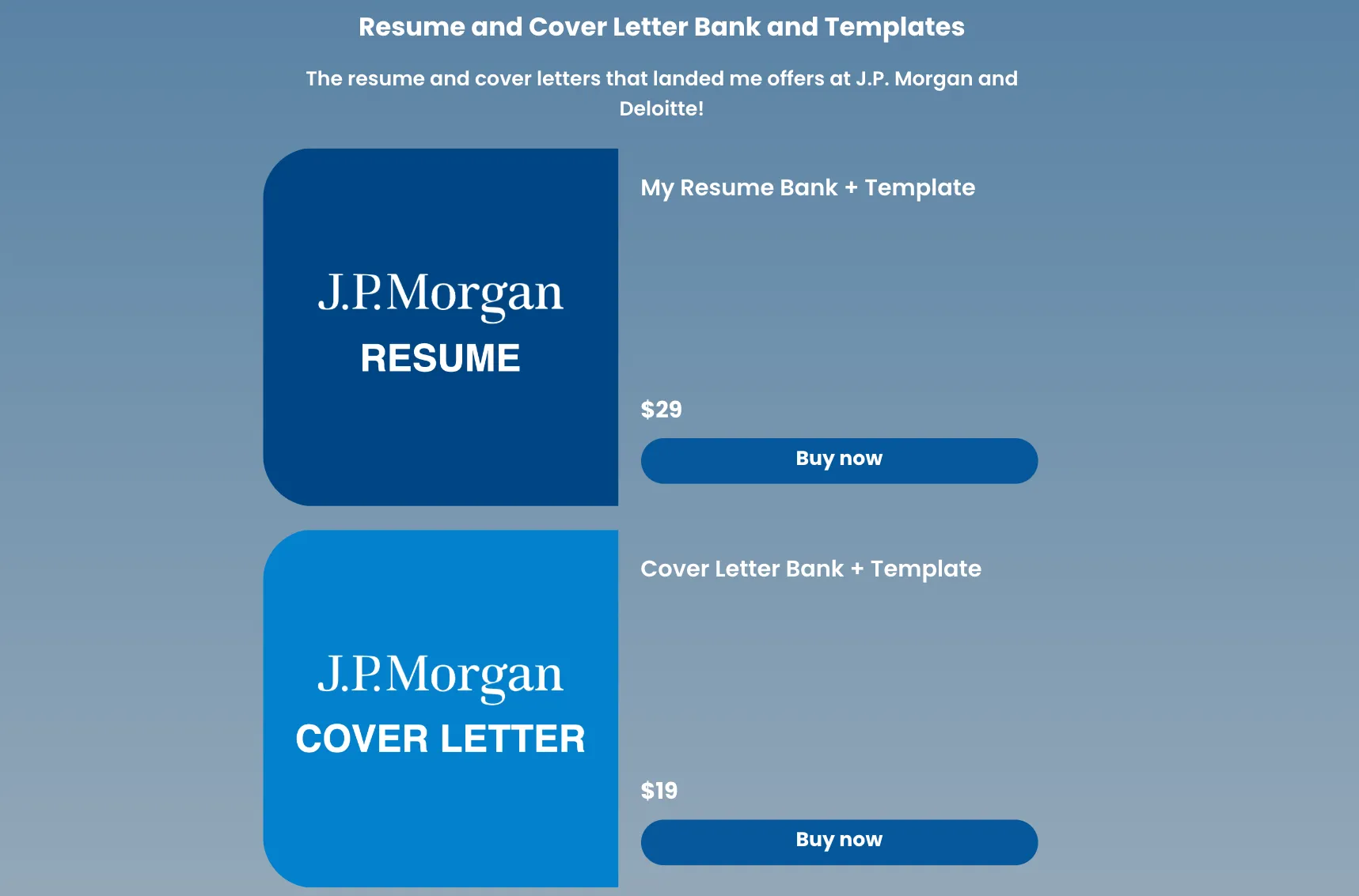 Resume and cover letter templates in a Beacons Store