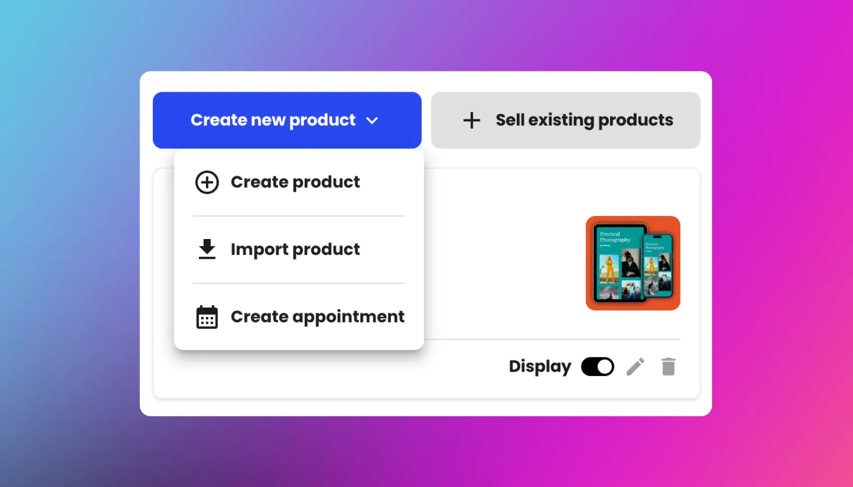 Beacons product showing how to set up a digital product to offer as a lead magnet.