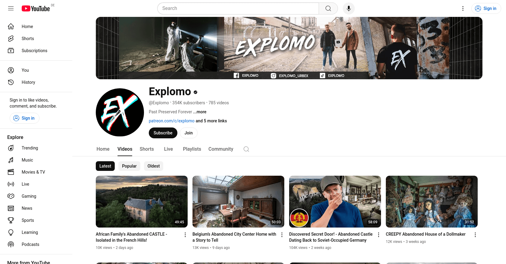 Top 10 Urban Exploration Youtubers to Watch in 2025 - My Framer Site
