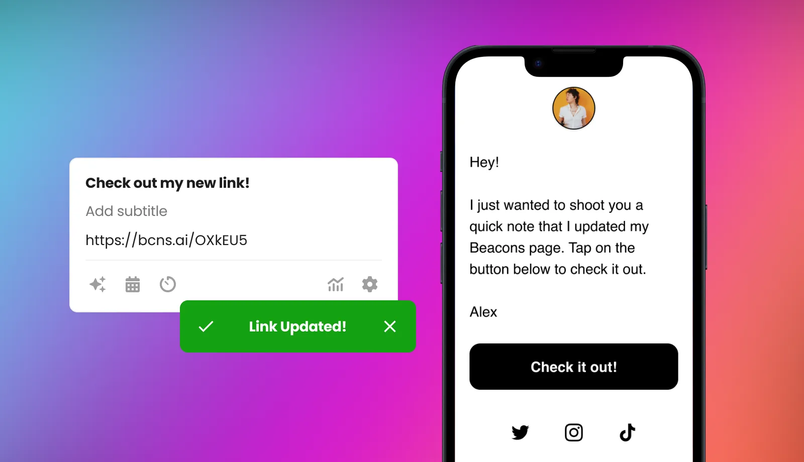 example of a readymade email from the Beacons Email Marketing tool