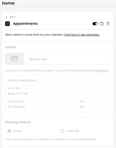 Beacons appointments block