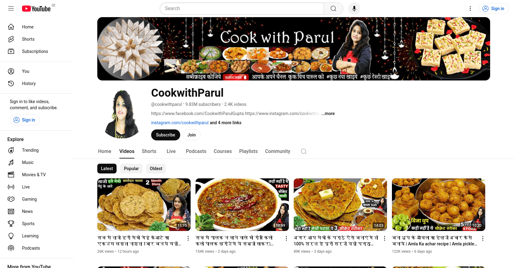 Top 10 Indian Cooking Youtubers to Watch in 2025 - My Framer Site